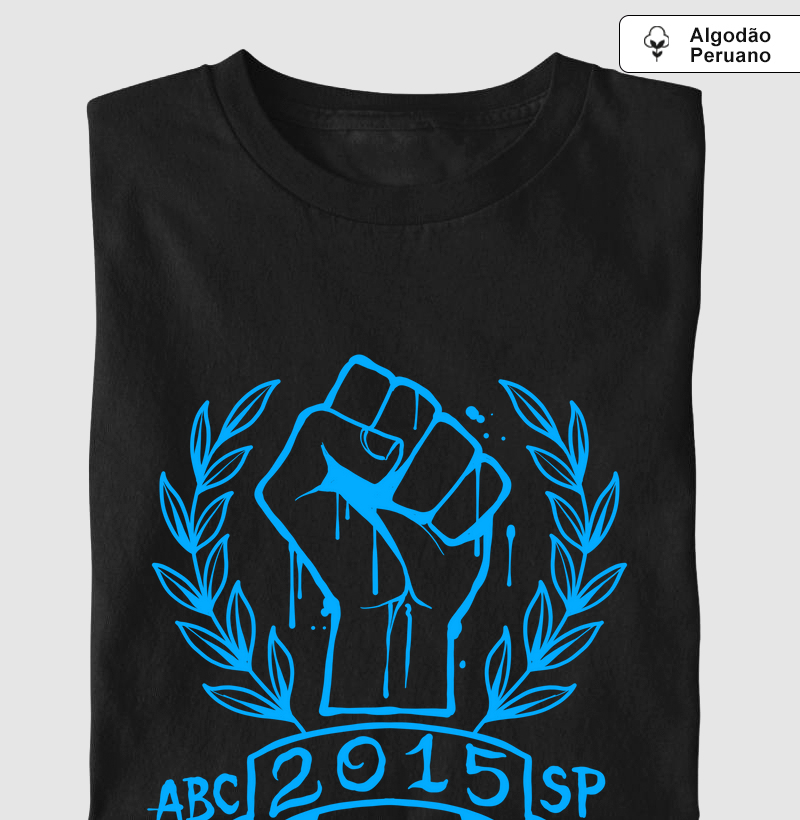 Camiseta  Algodão Peruano Punho Azul
