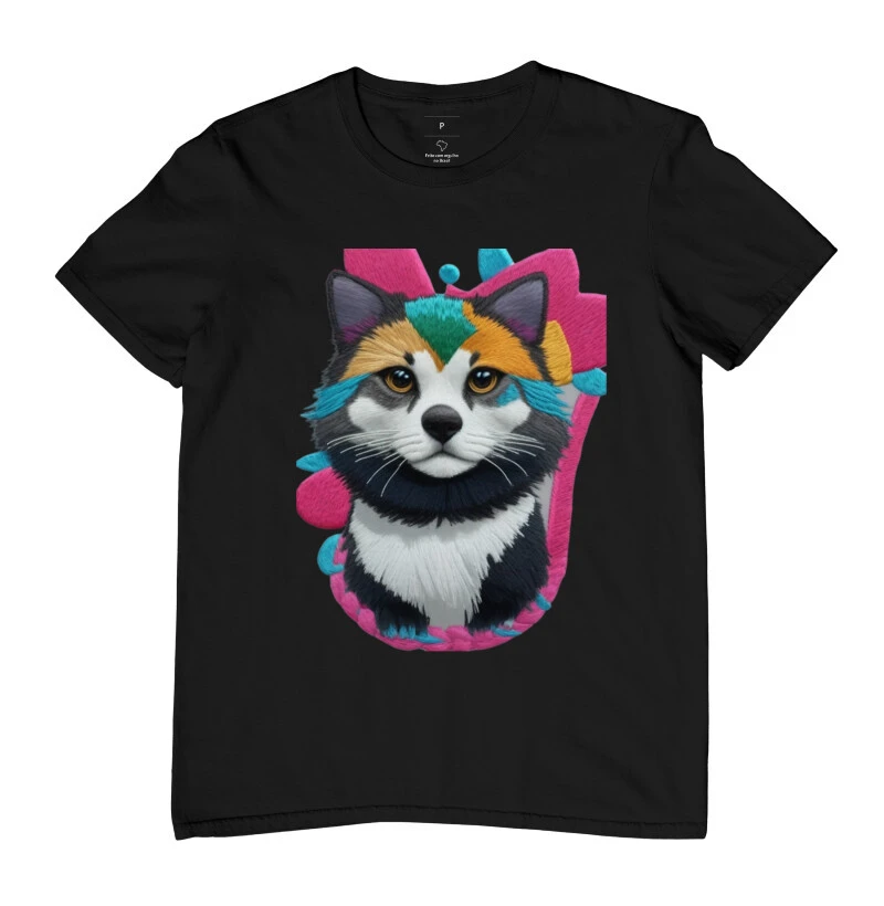 Camiseta de estampa Border Collie estilo bordado