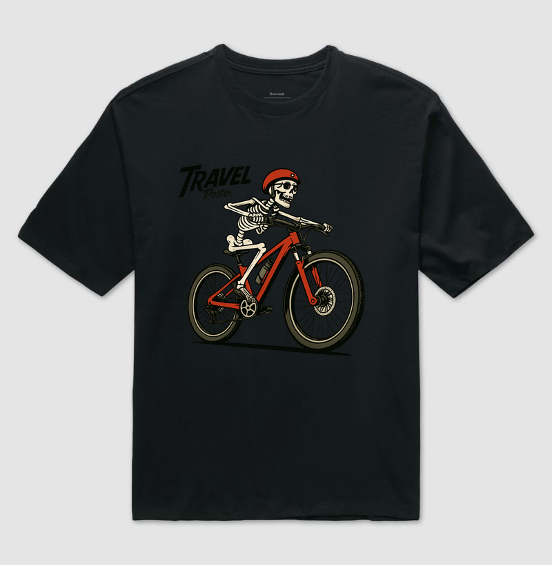 Camiseta Estampa Caveira do Pedal