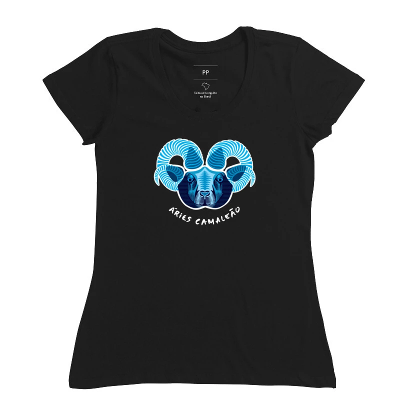 Camiseta Feminina Camaleão Signos - Áries