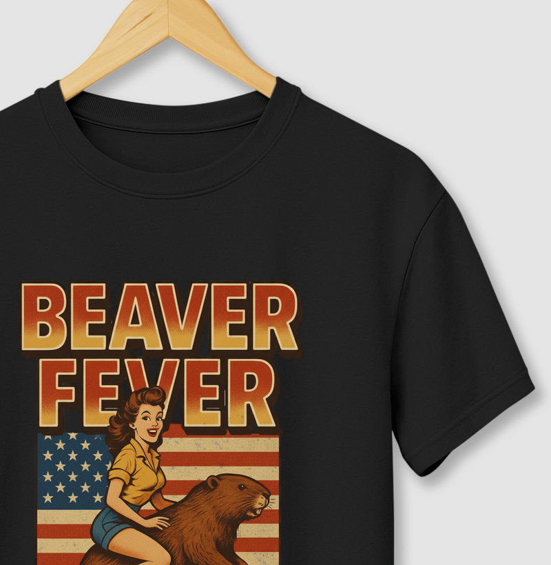 Camiseta Beaver Fever – Vintage Americana Country 100% Algodão