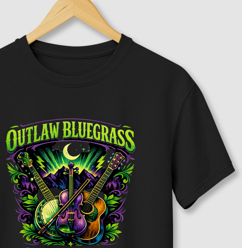 Camiseta Outlaw Bluegrass – Fast Strings. No Mercy