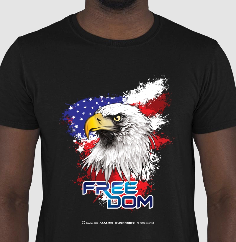Camisa Freedom USA Preta Masculina