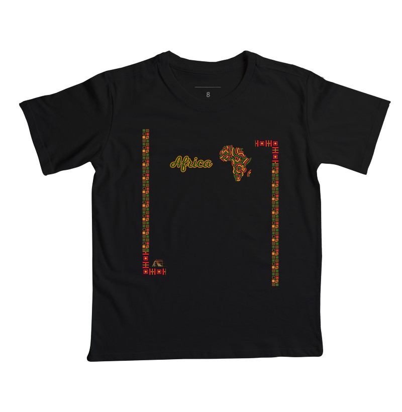 Camiseta Cores da África exclusiva 100% Algodão