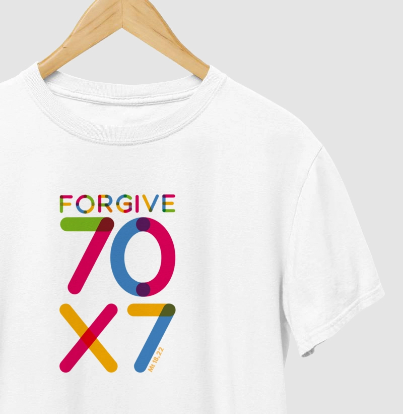 Camiseta Básica de Algodão "Perdoe 70x7"