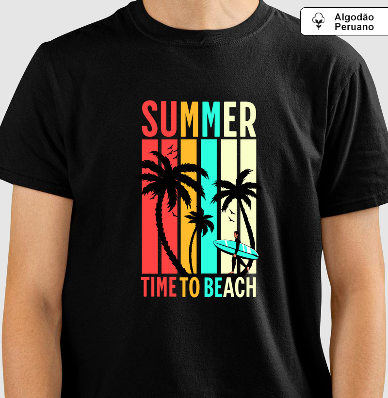 Verão Tropical: Camiseta em Algodão Peruano - Viva o Clima de Praia