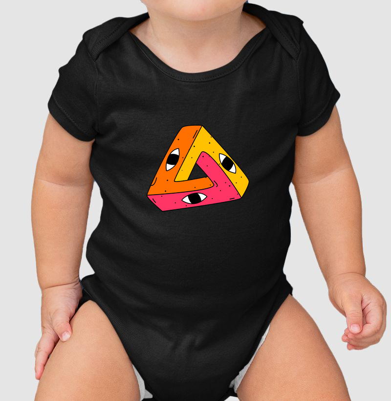 Triângulo Místico: Body Infantil - Geométrica com Toque Surreal