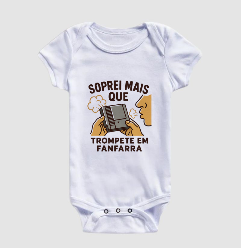 Body Infantil Soprei mais que trompete