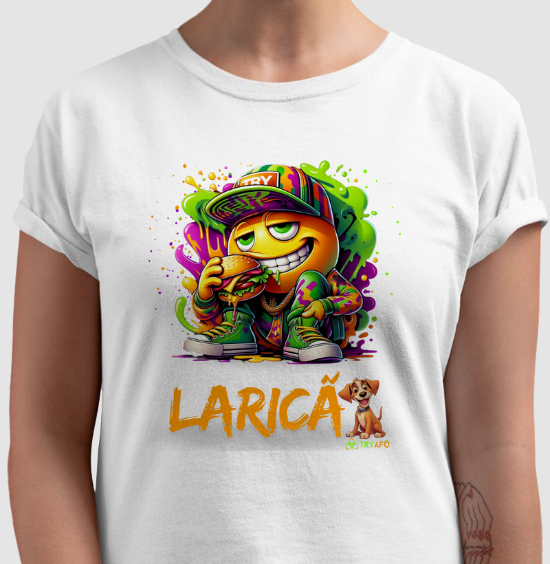 Camiseta Feminina Estampada Laricão Afú: Arte de Rua, Estilo com Estampa Exclusiva.