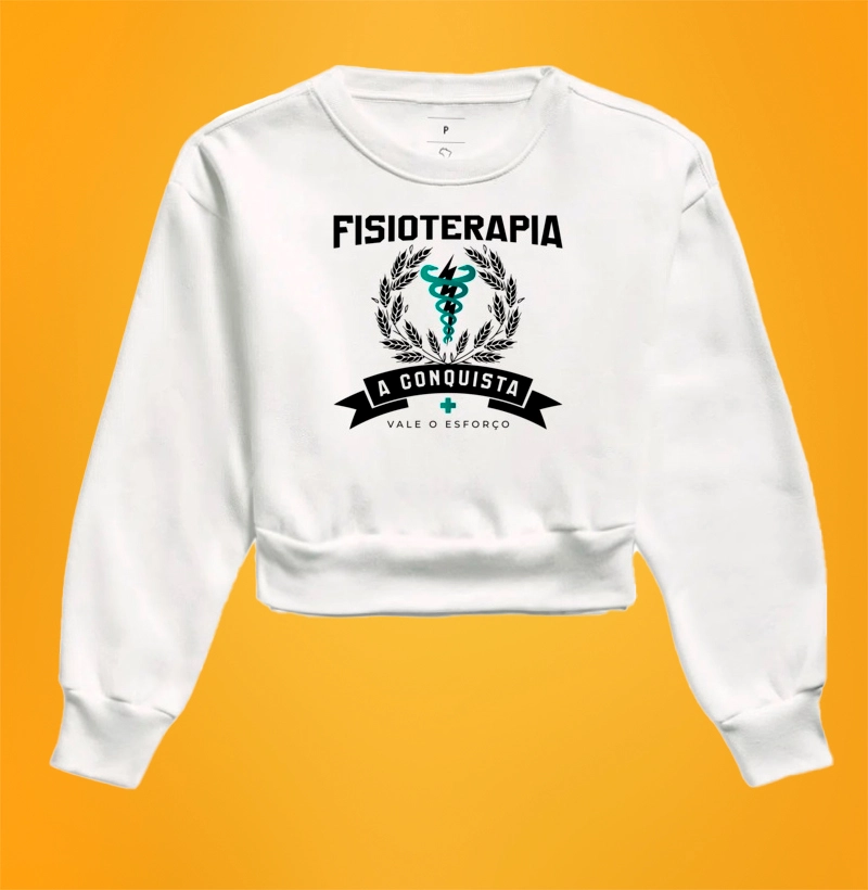 Moletom Cropped Fisioterapia conquista