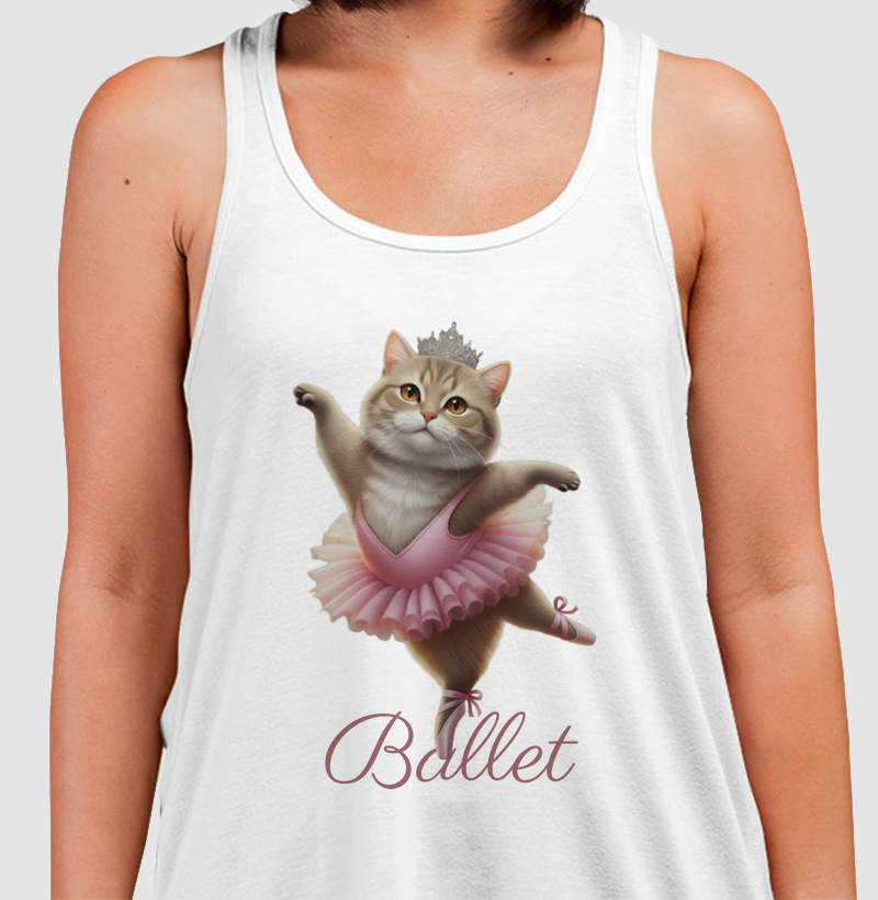 Gatinha Bailarina com Tutu Rosa