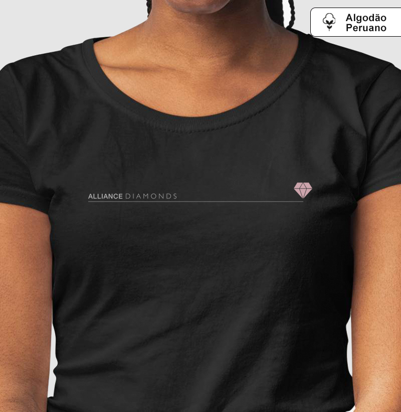 Camiseta Alliance Diamonds - Linha Rosa I Preto