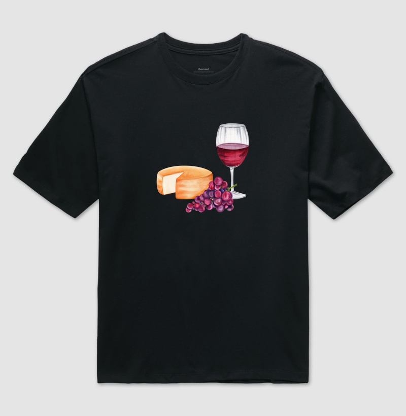 Camiseta Queijo e Vinho