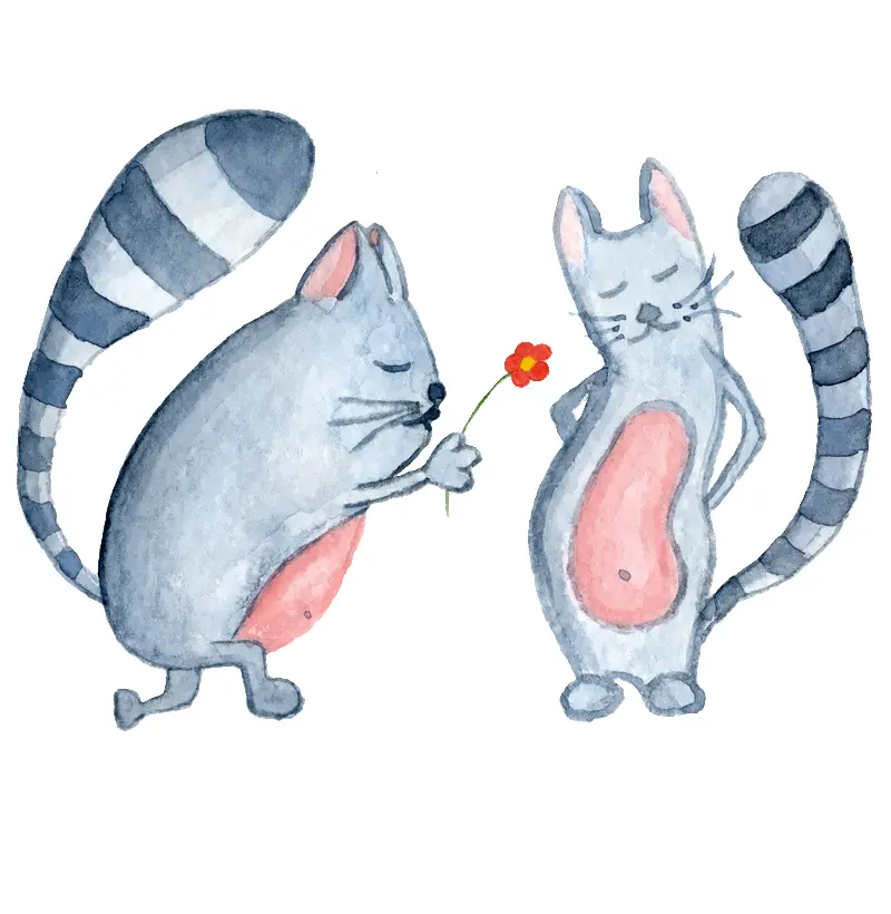 Camiseta Cat Love flor
