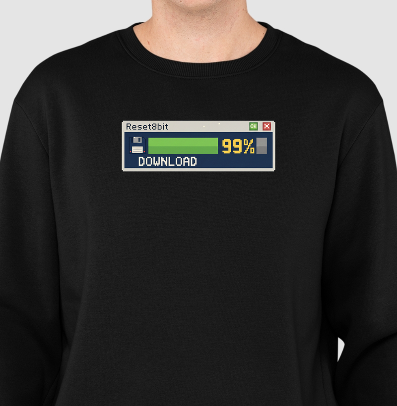 Suéter Moletom Download-Bit Reset8Bit