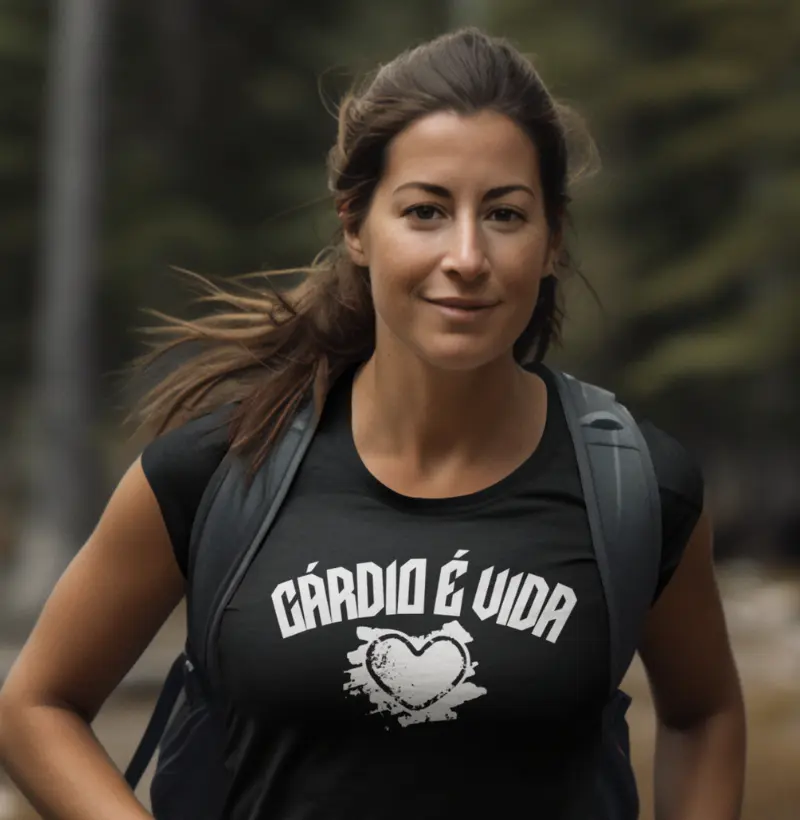 Camiseta Esportiva "Cardio é Vida" | Luxo Oversized | Frase Fitness | Malha Ecológica Reserva