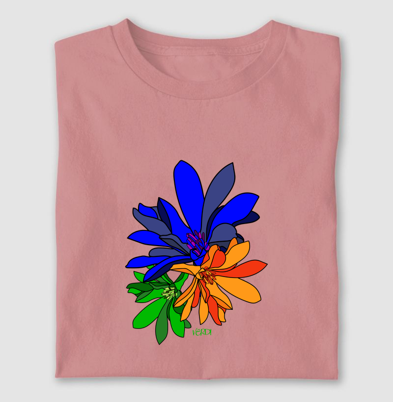 Flores azul, verde,laranja