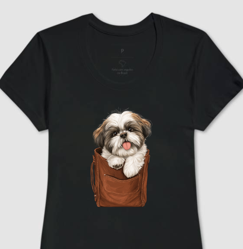 Camiseta Shih Tzu Na Bolsa