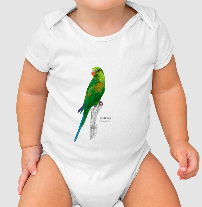 Aves do Brasil - Periquito Rico - Body Infantil