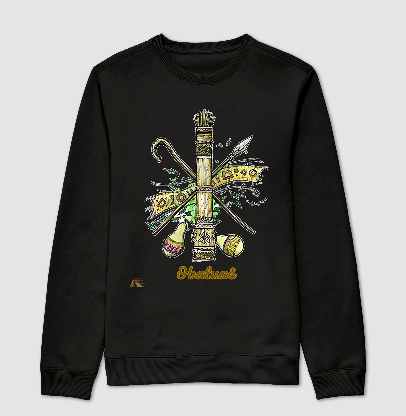 Camiseta Aruanda ê Armas de Obaluayê Cura e Poder em 100% Algodão