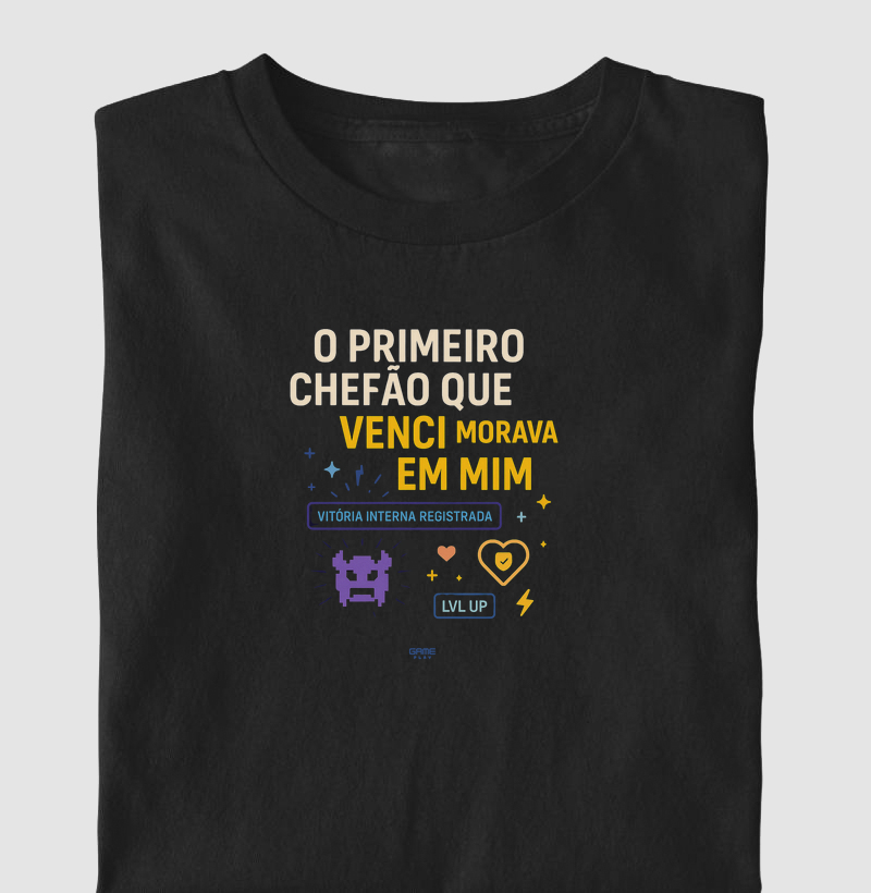 FunPhrase O Primeiro Chefão Que Venci Morava em Mim
