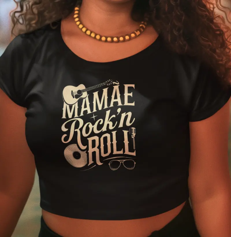 Mamãe rock'n'roll - dourado (cropped)
