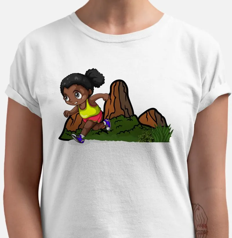 Atleta correndo com montanha ao fundo (Desenho) 
