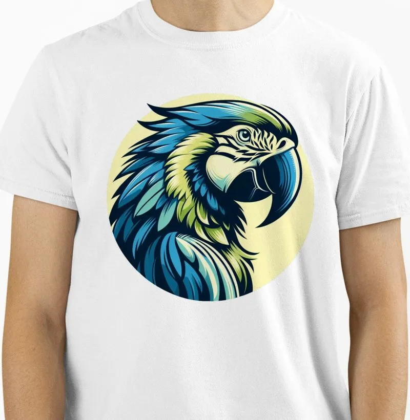 Arara Azul com tons de verde