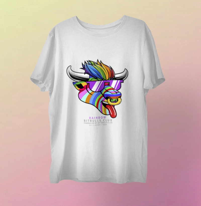 T Shirt Bull Rainbow