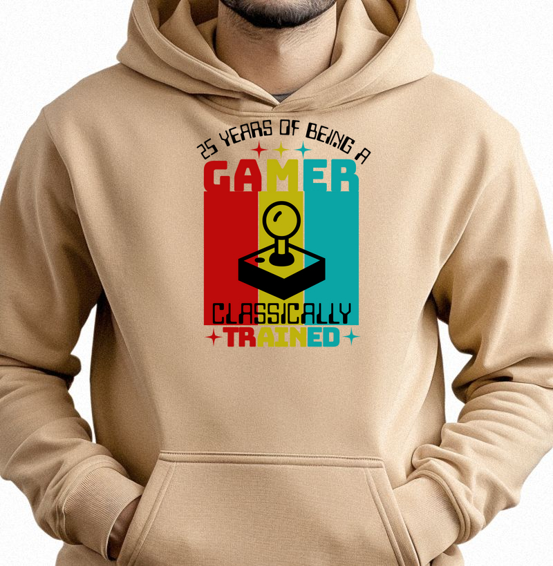 Moletom Slim com Bolsos “25 Years of Being a Gamer - Classically Trained”