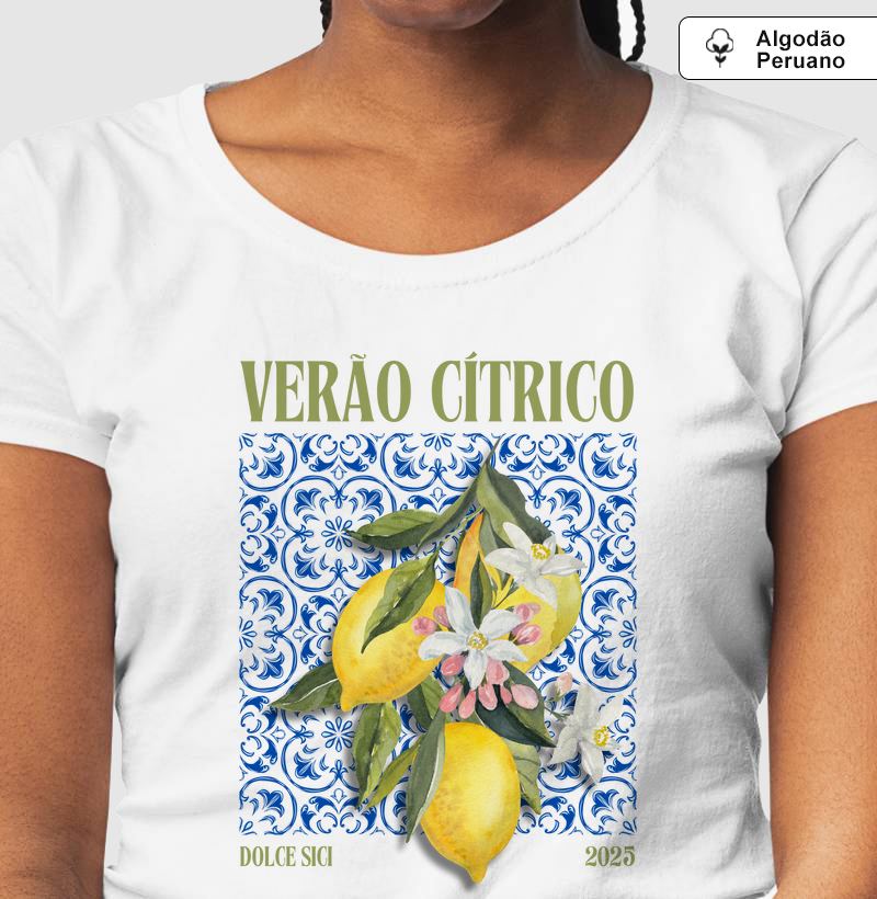 Camiseta Algodão Peruano Verão Cítrico