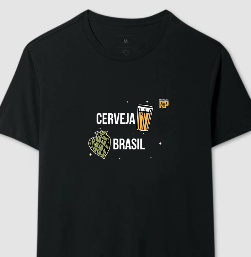 Camiseta Cerveja Copo Americano Lúpulo Brasil