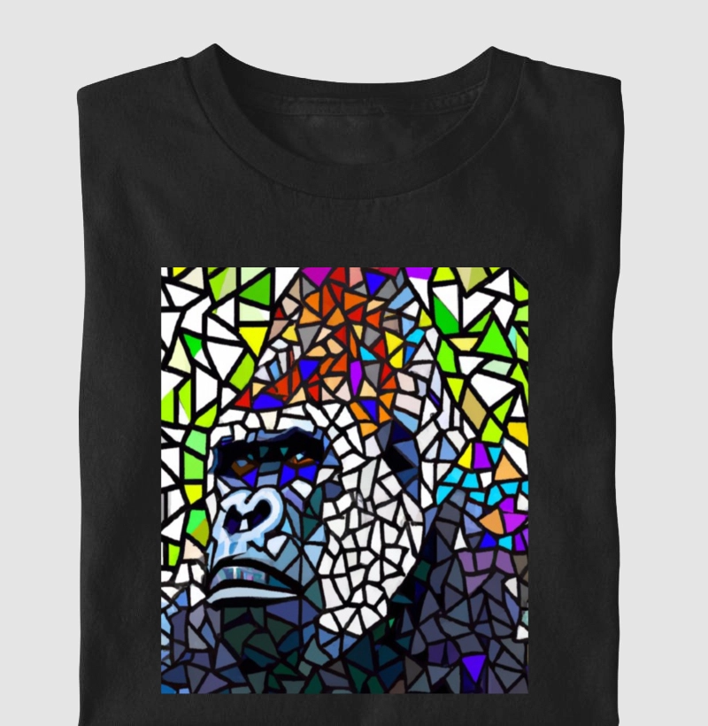 Camiseta Gorila Vitral com detalhes branco