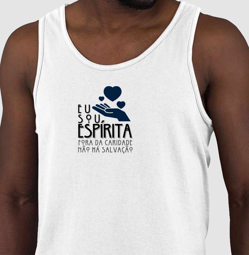 Estampa Sou Espírita Corações Branco Masc.