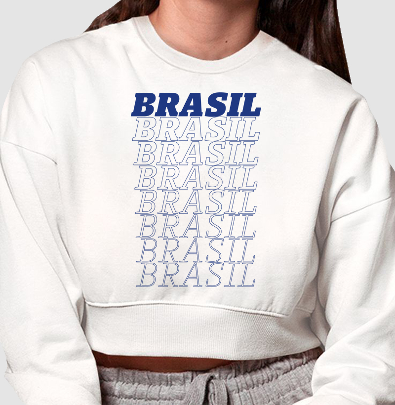 Moletom Cropped Brasil Infinito