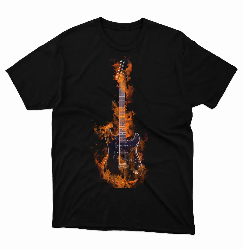 Camiseta Guitarra em Chamas