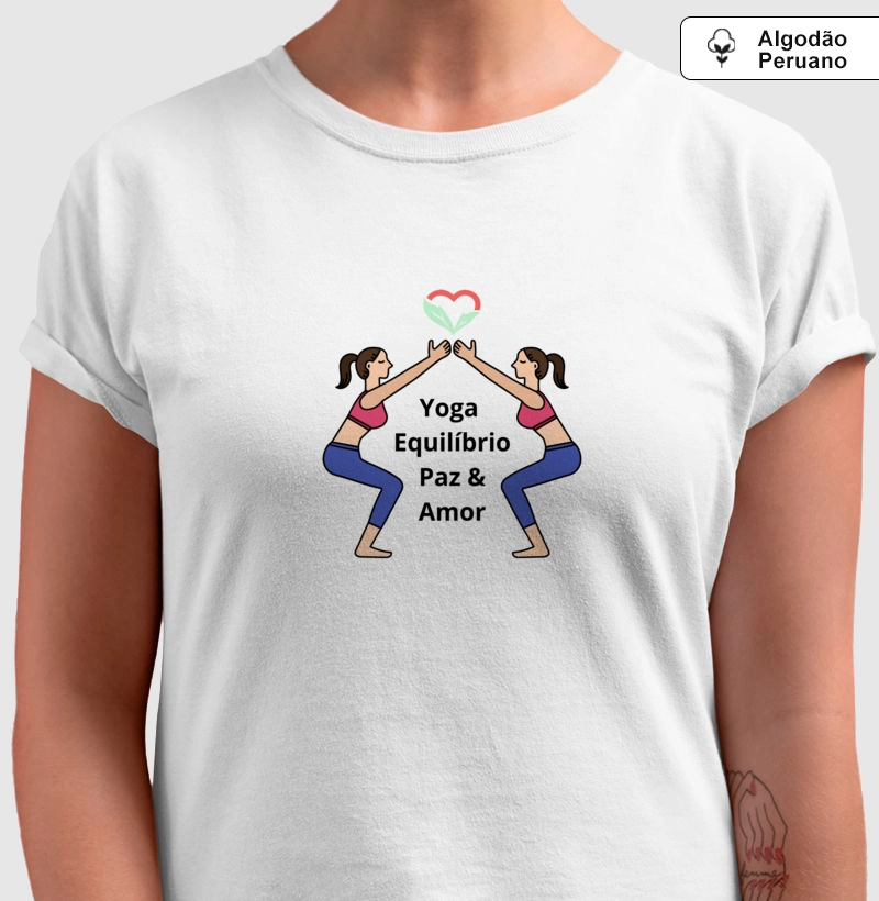Yoga, Equilíbrio, Paz e Amor - Malha Peruana