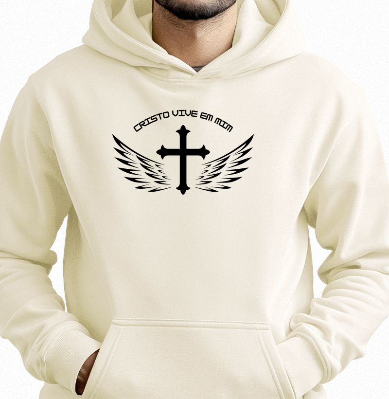 Moletom c/ capuz - Cristo Vive em Mim