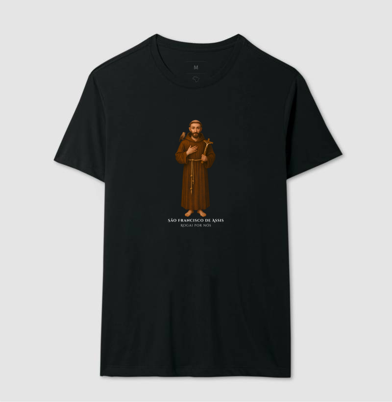 Camiseta Católica - São Francisco de Assis - Rogai por nós
