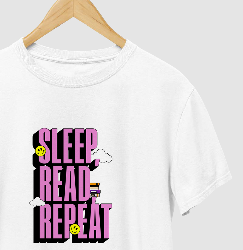 Camiseta - Sleep,Read,Repeat