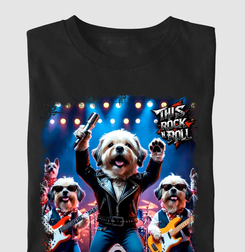  Camiseta Energia do Rock canino