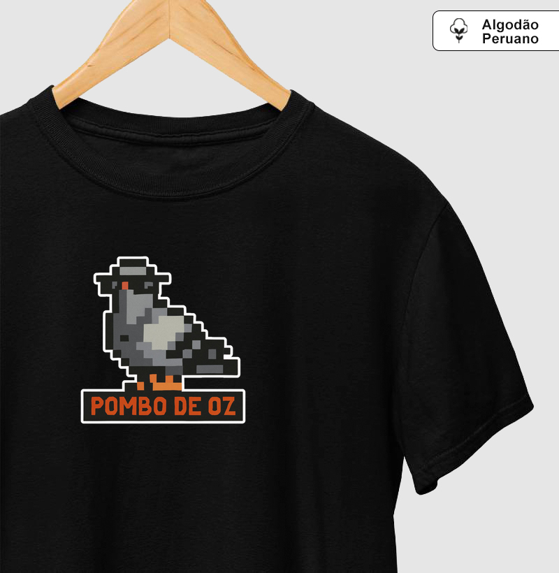 Camiseta Algodão Peruano Pombo de Oz Reset8Bit