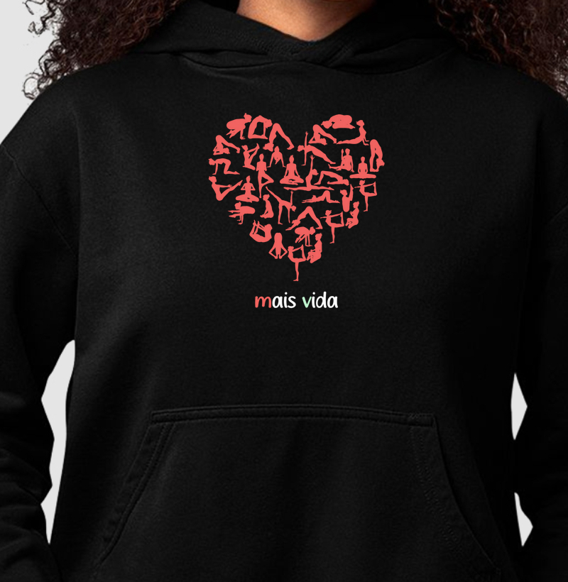 YOGA coração Mais vida vermelho - Moletom Hoodie