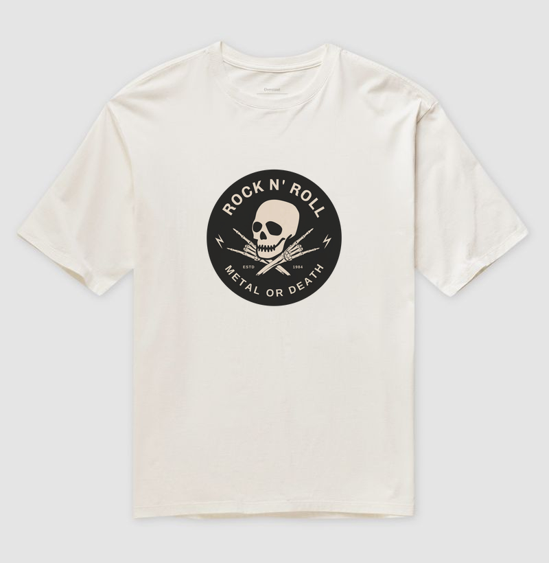 Rock N’ Roll Metal or Death: Camiseta Oversized - Estilo e Atitude para Fãs do Metal