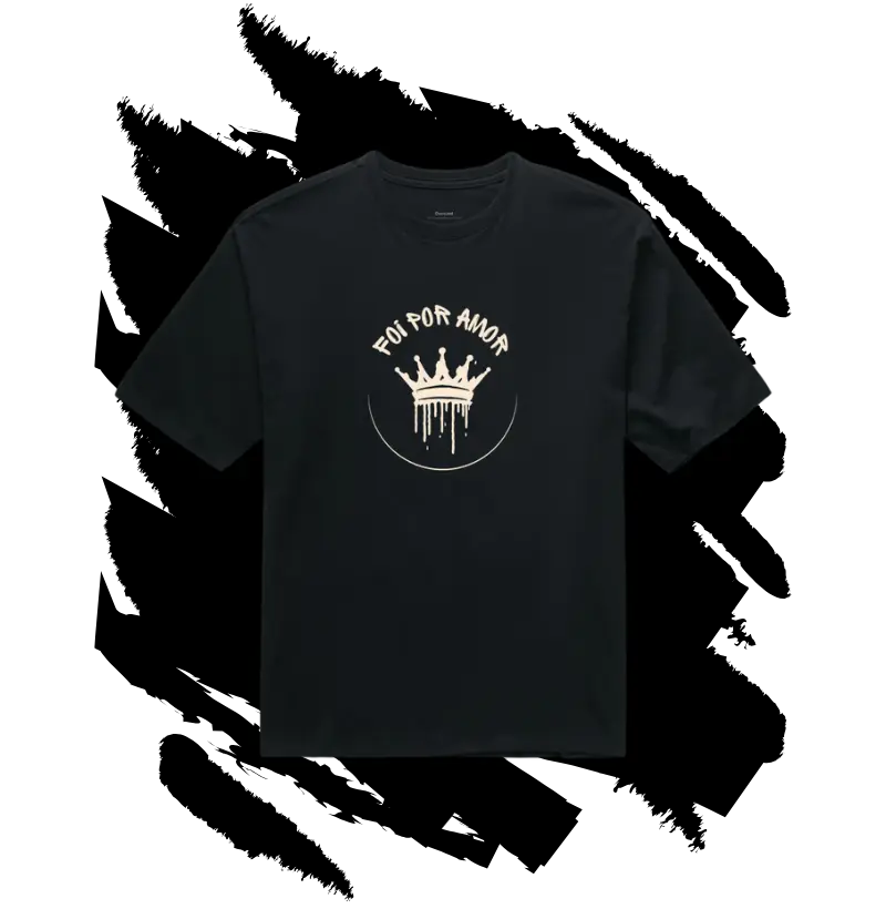 Camiseta Oversized Cristã - Foi por Amor