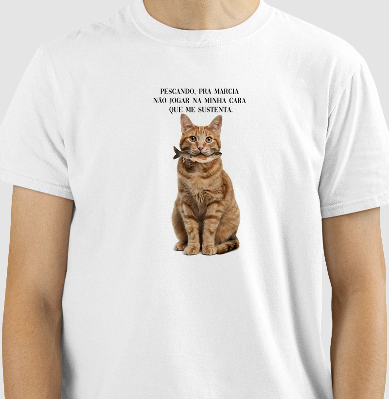 Camiseta gato pescando