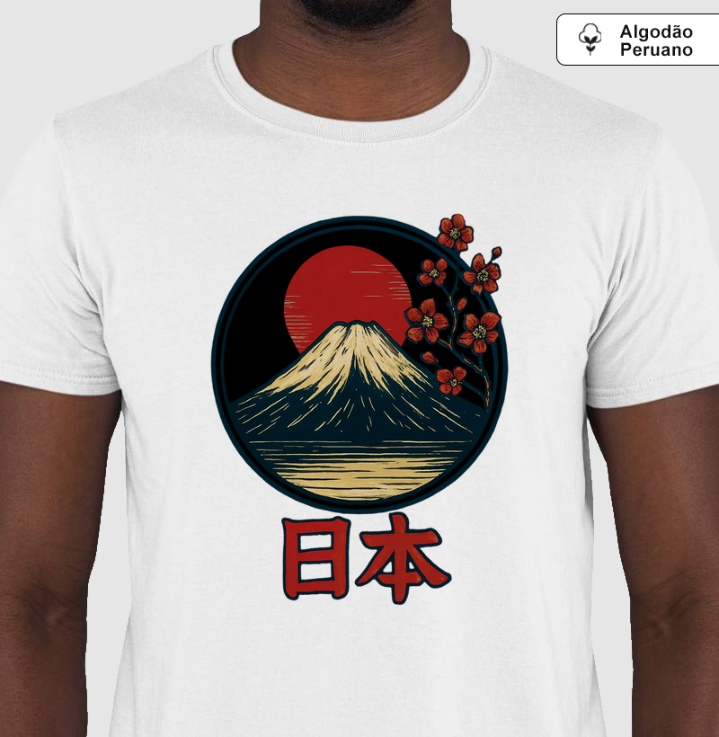 Estampa: Japão – 日本 (Nihon) “Monte Fuji – Sob a Luz do Sol e da Lua”