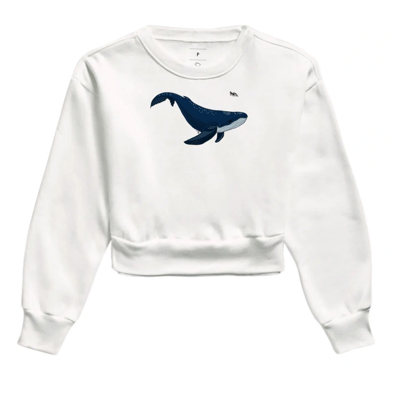 Moletom Cropped Baleia Azul