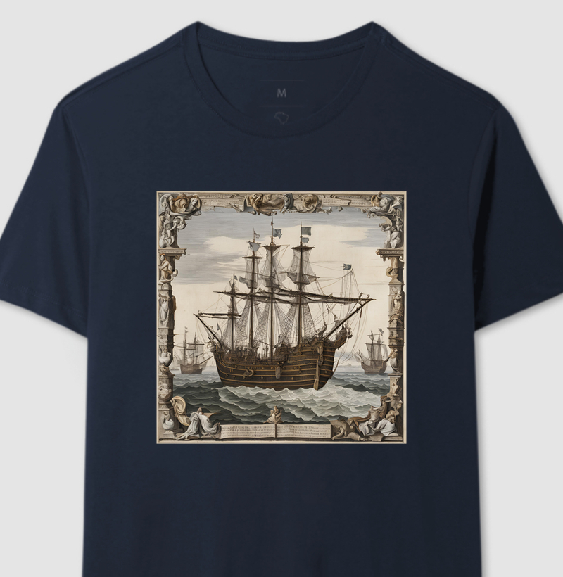 Camiseta estampada Caravela dos Descobrimentos