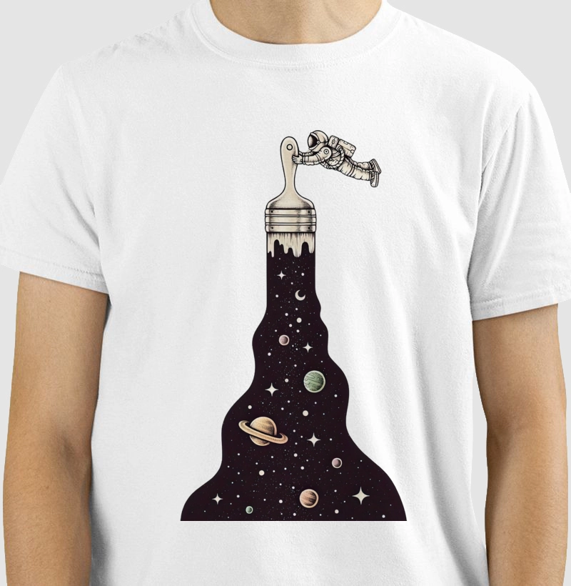 Astronauta pintando o espaço